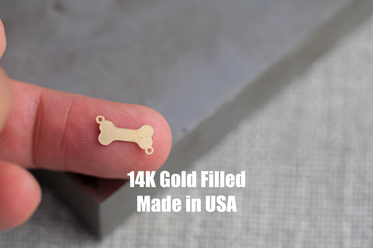 Dog Bone Connector - 14Kt Gold Filled Sterling Silver - Connectors - Permanent Jewelry Supply