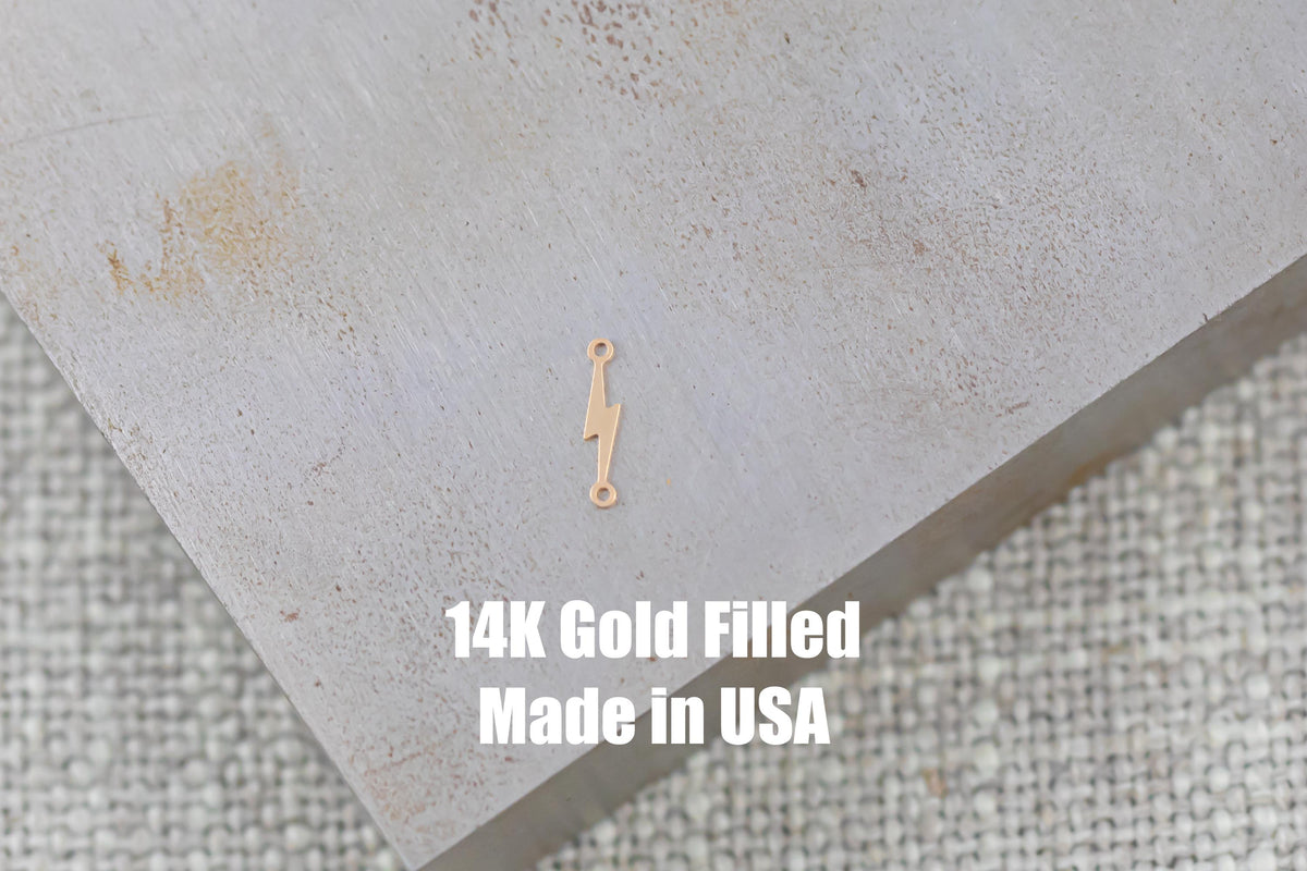 Lightning Connector - Tiny 14Kt Gold Filled or Sterling Silver Connectors- for Bracelet or Necklace - Permanent Jewelry Supply