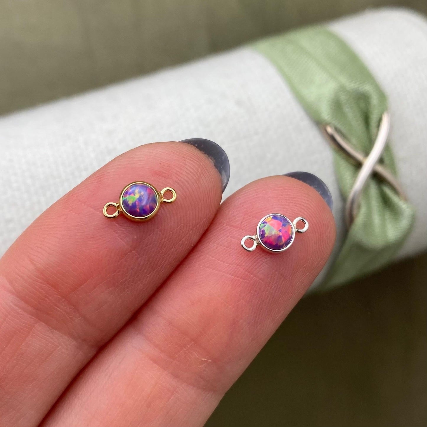 Unicorn Purple Opal Connectors 4mm - 3 Pack - B15
