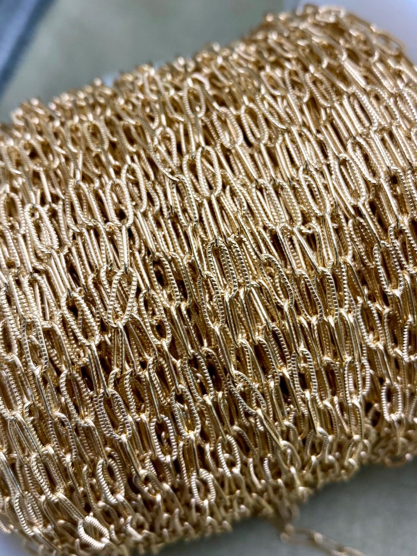 Textured Paperclip Chain 2.9x7.4mm - C24