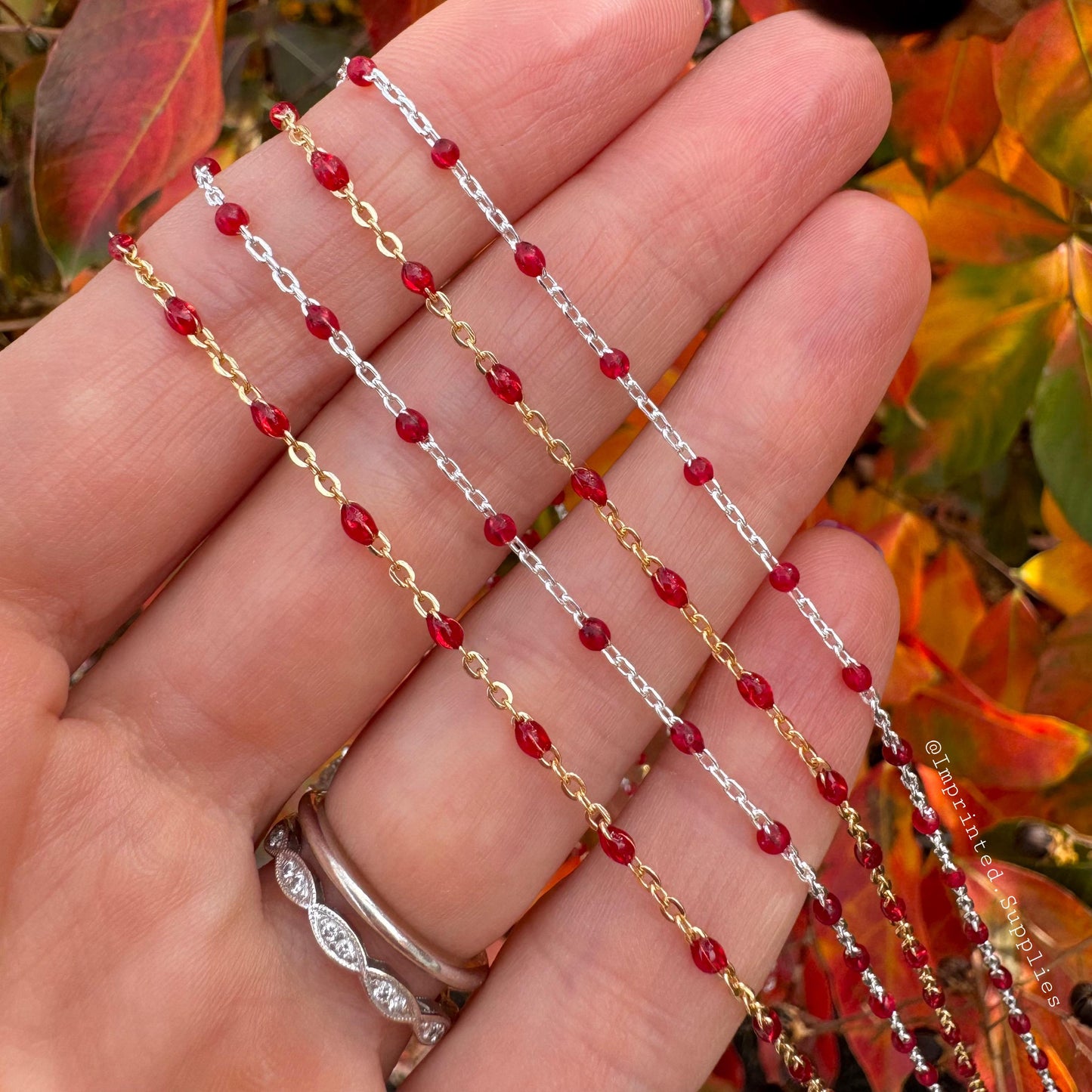 Red Enamel Chain - Dot Cable - E6