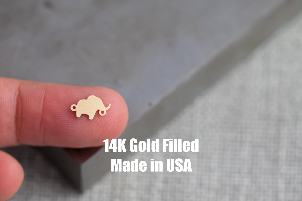 Elephant Connector - 14Kt Gold Filled Sterling Silver - Connectors - Permanent Jewelry Supply