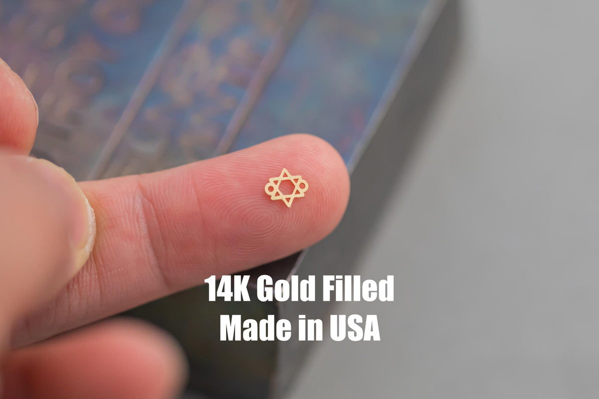 Wholesale Permanent Jewelry Star Of David Connector - 14kt gold filled or Sterling Silver - Made in the USA - Custom