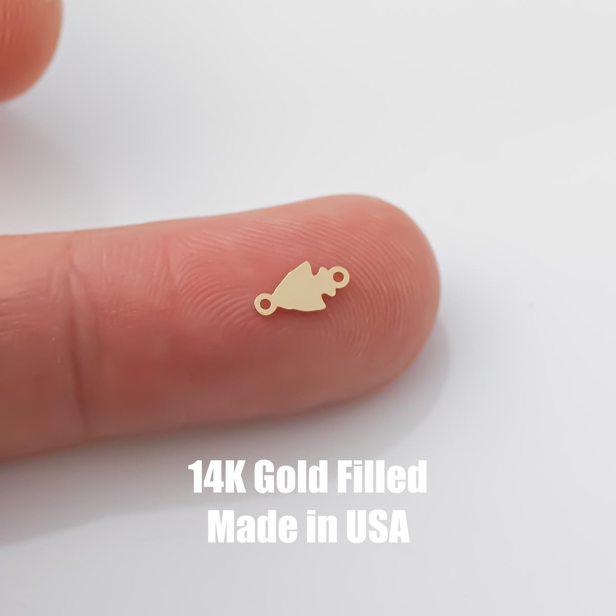Arrowhead Permanent Jewelry Connector- Intricate Detail - 14kt gold filled or Sterling Silver - Made in the USA - Custom