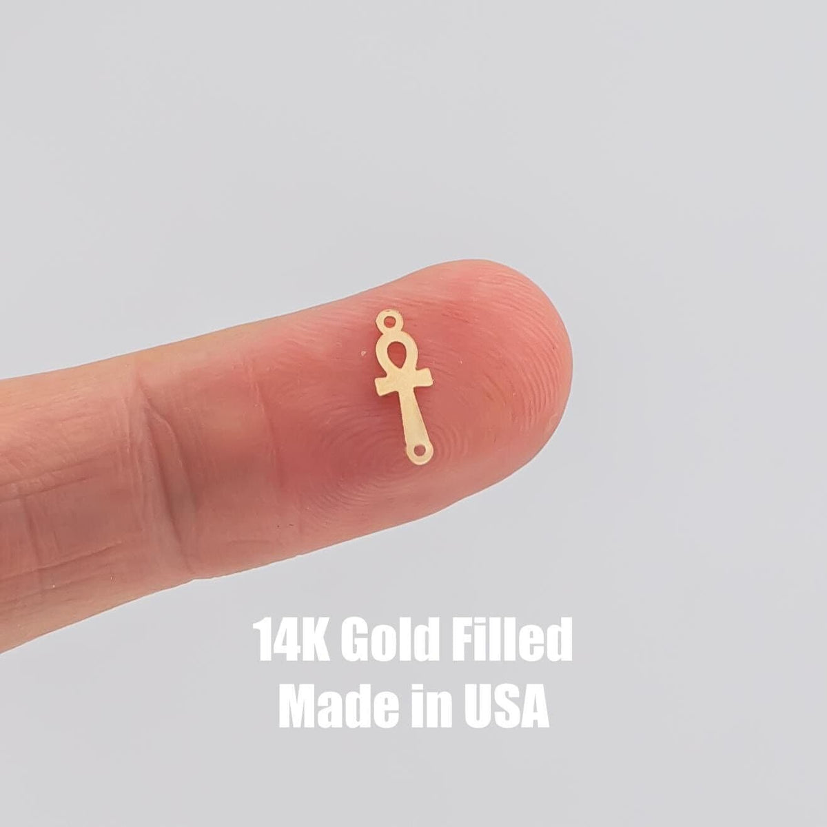 Ankh Cross Permanent Jewelry Connector or Charm- Intricate Detail - 14kt gold filled or Sterling Silver - Made in the USA - Custom