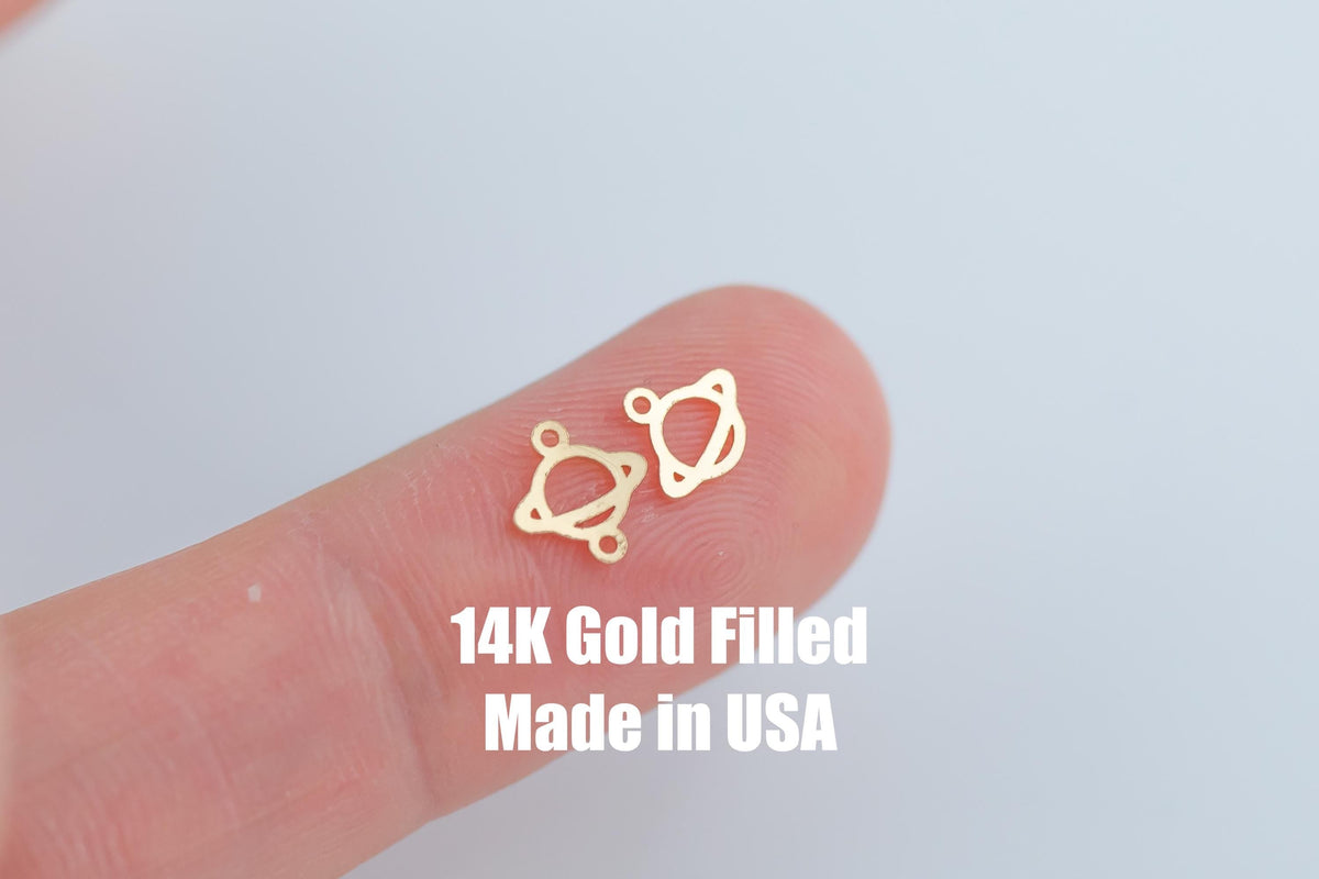 Planets Constellation Permanent Jewelry Connector- Intricate Detail - 14kt gold filled or Sterling Silver - Made in the USA - Custom