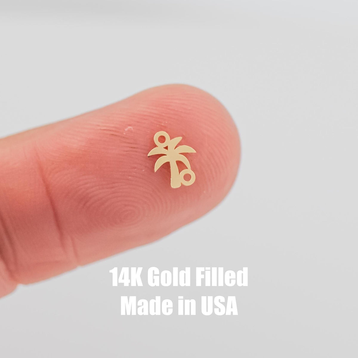 Palm Tree Jewelry Connector - 14kt gold filled or Sterling Silver - Made in the USA