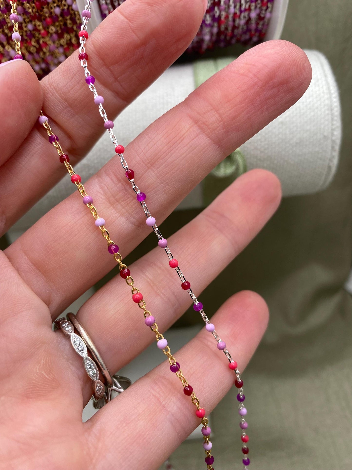 Cupcake Enamel Chain - Dot Cable E22