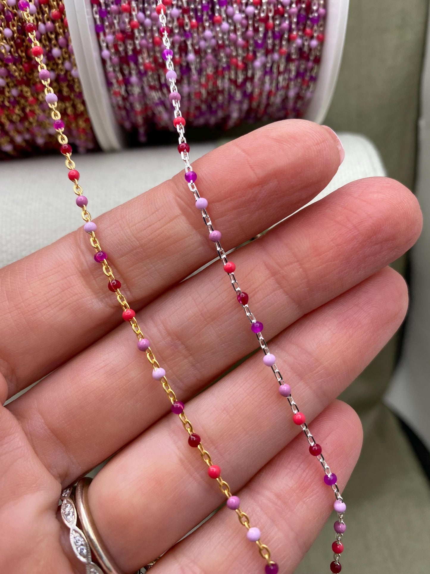 Cupcake Enamel Chain - Dot Cable E22