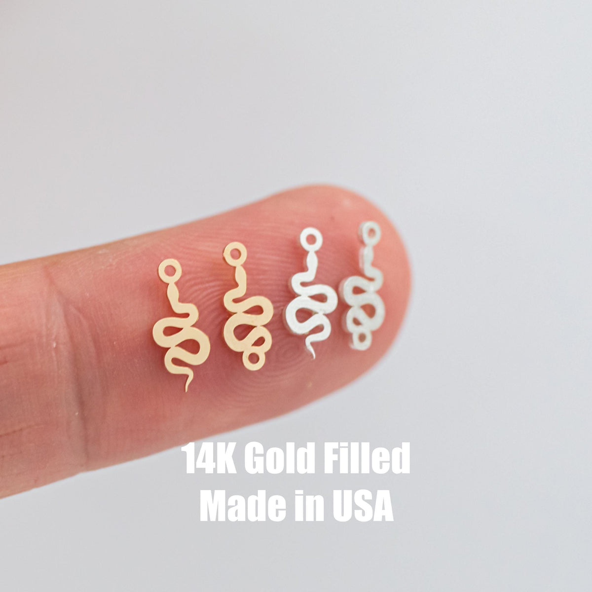 Snake Permanent Jewelry Connector or Charm- Intricate Detail - 14kt gold filled or Sterling Silver - Made in the USA