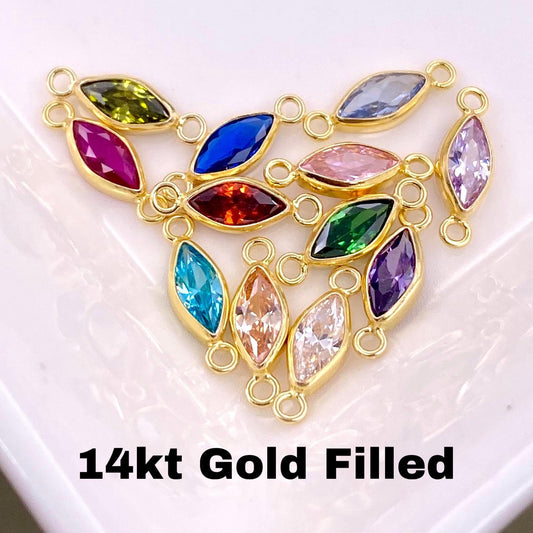 Luxe Marquise Birthstone Connectors - Gold Filled - 3 Pack/12 Pack - B34G - Luxe Colors