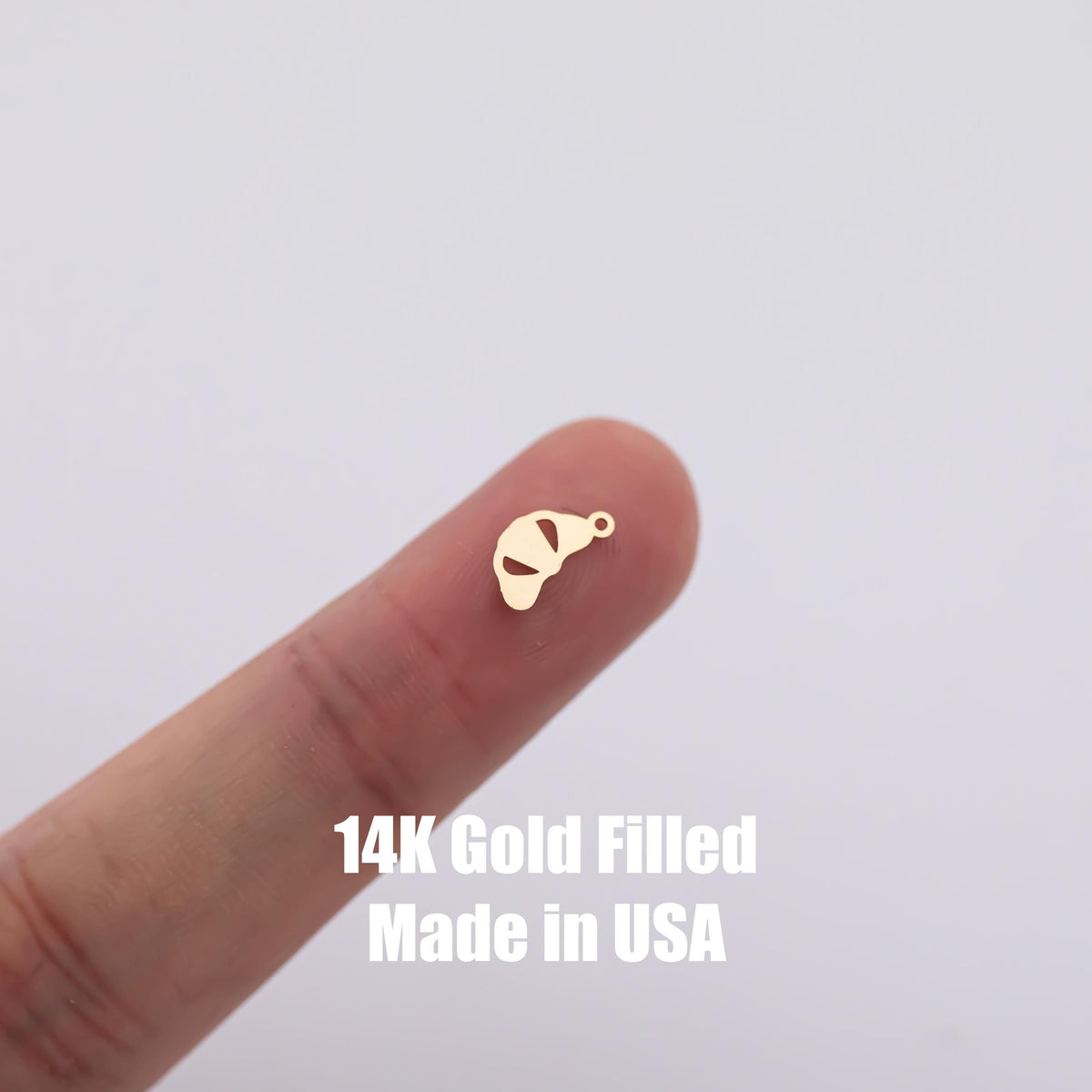 Croissant Bread France Permanent Jewelry Charm or Connector- Intricate Detail - 14kt gold filled or Sterling Silver - Made in the USA