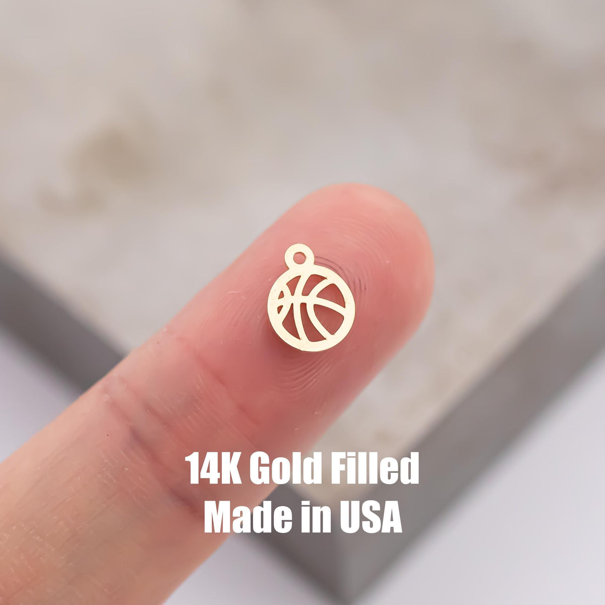 Basketball connector Permanent Jewelry Connector Charm 14k Gold Filled Sterling Silver Permanent Jewelry Supplies