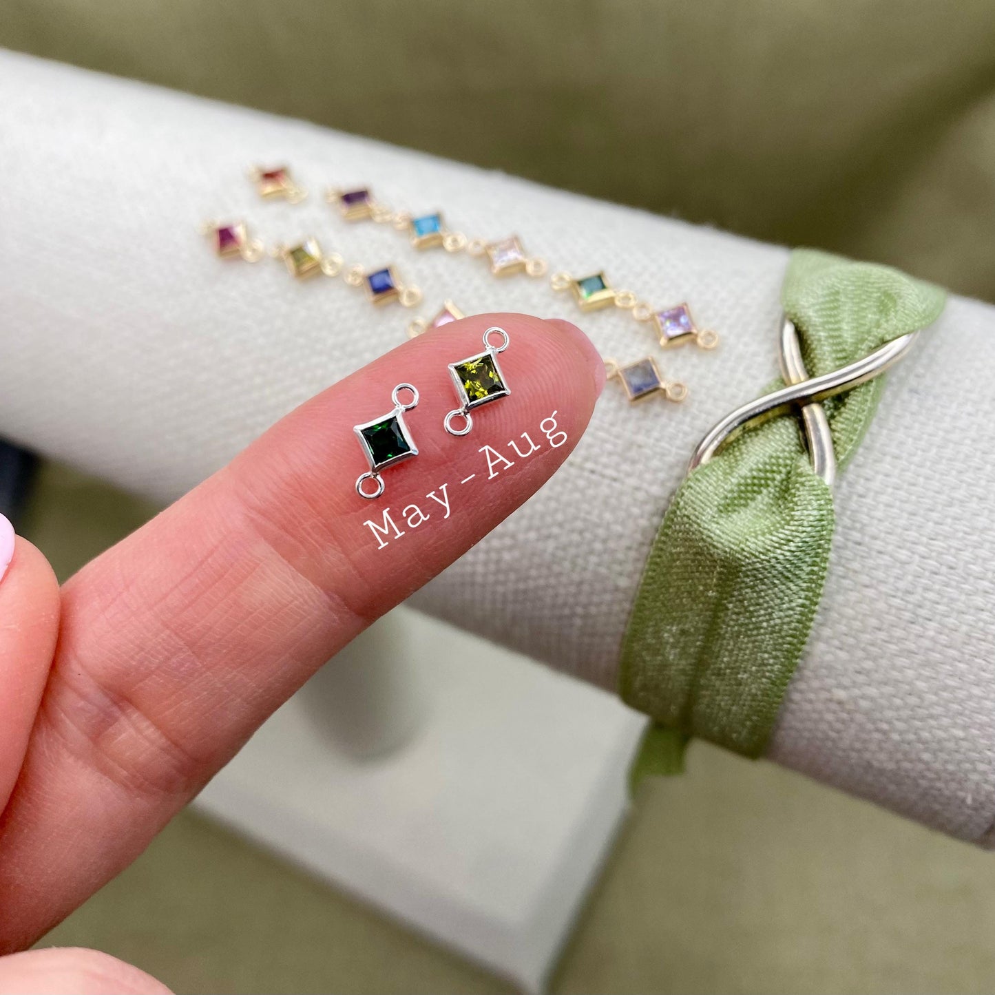 Rose Gold Filled INDIVIDUAL Birthstone Connectors - All Shapes - Luxe Colors