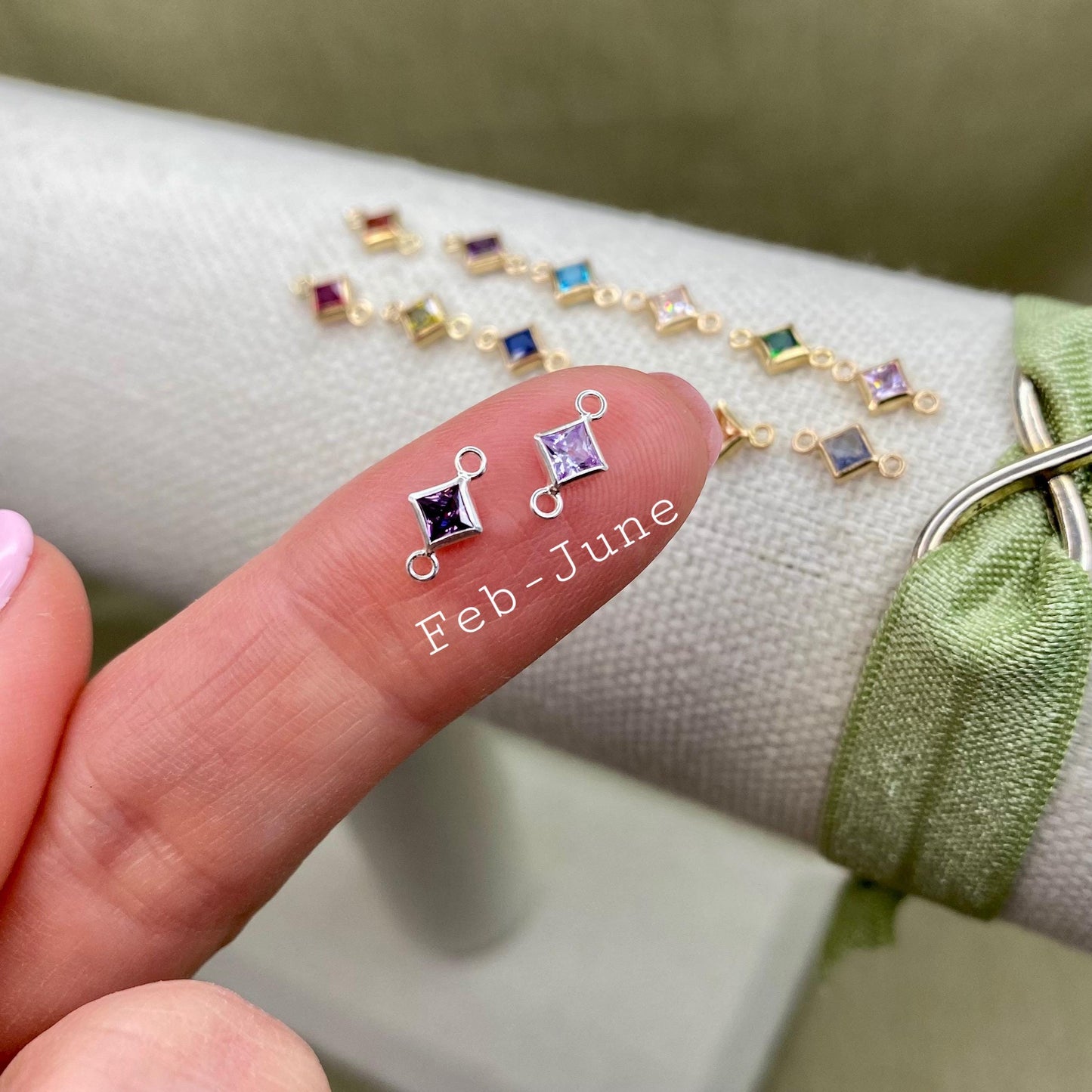 Luxe 4mm Birthstone Charms - Sterling Silver - 2 Pack/12 Pack - B37S - Luxe Colors