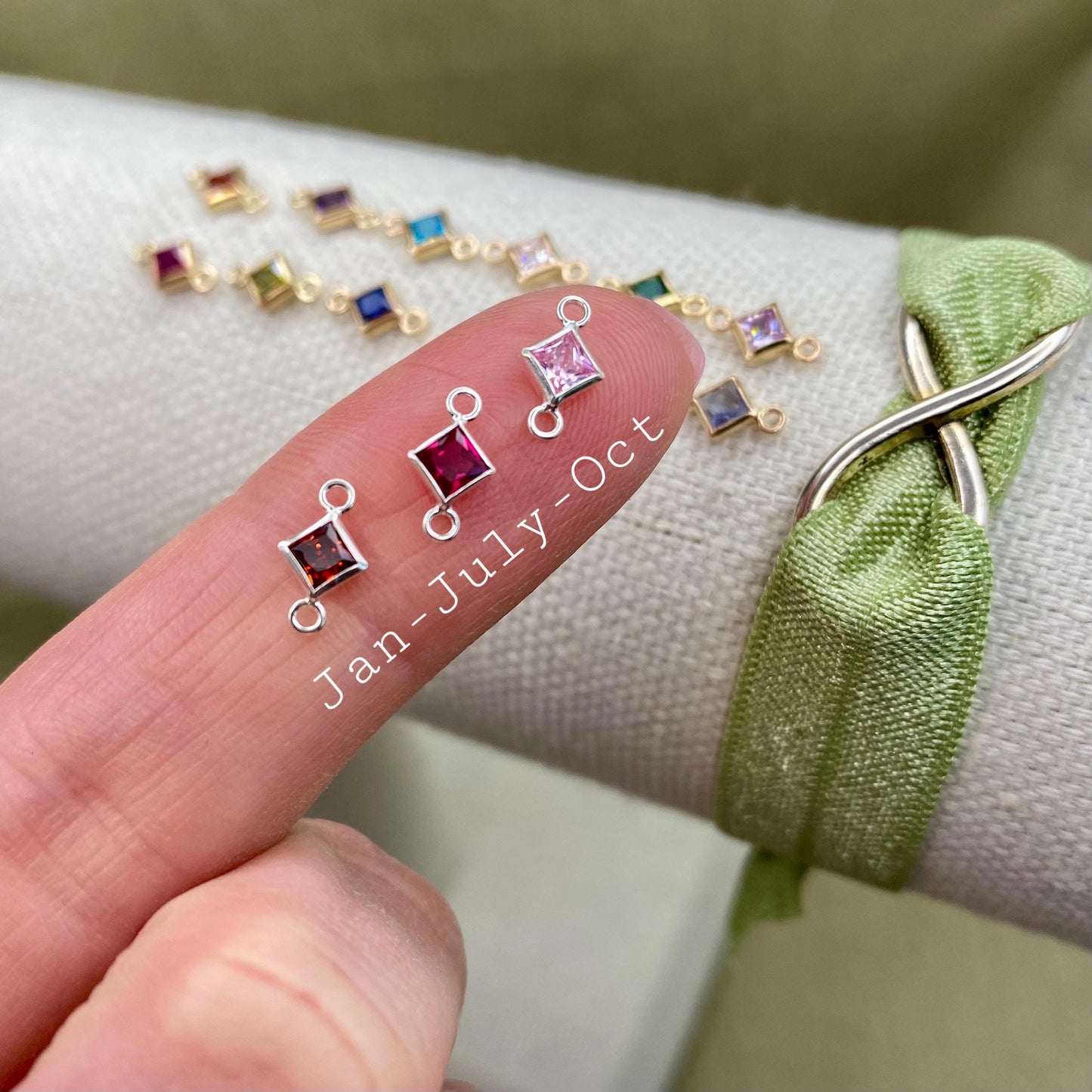 Rose Gold Filled INDIVIDUAL Birthstone Connectors - All Shapes - Luxe Colors