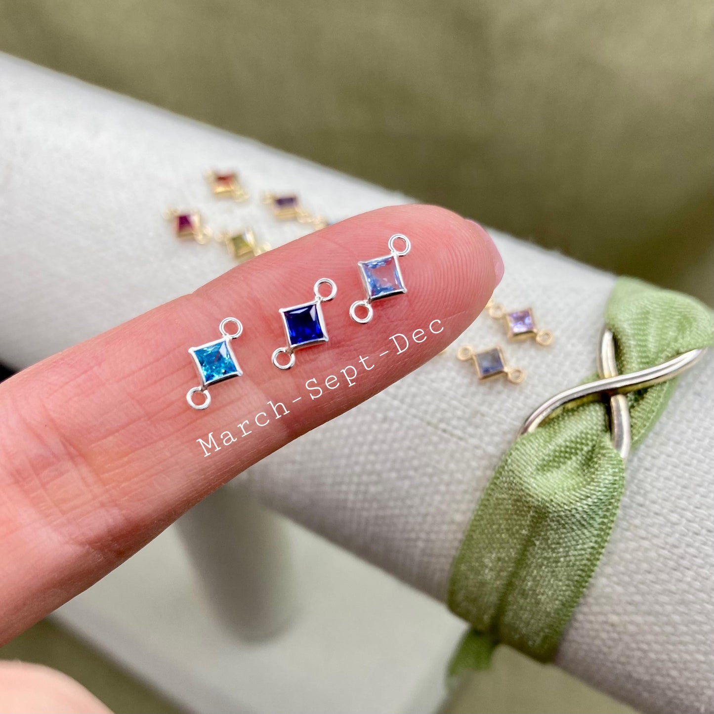 Rose Gold Filled INDIVIDUAL Birthstone Connectors - All Shapes - Luxe Colors