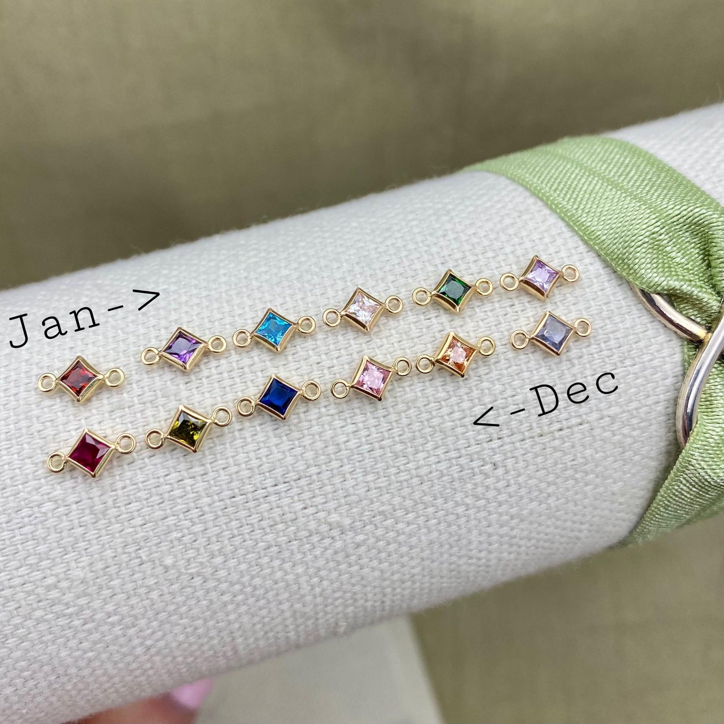 Luxe Marquise Birthstone Connectors - Gold Filled - 3 Pack/12 Pack - B34G - Luxe Colors