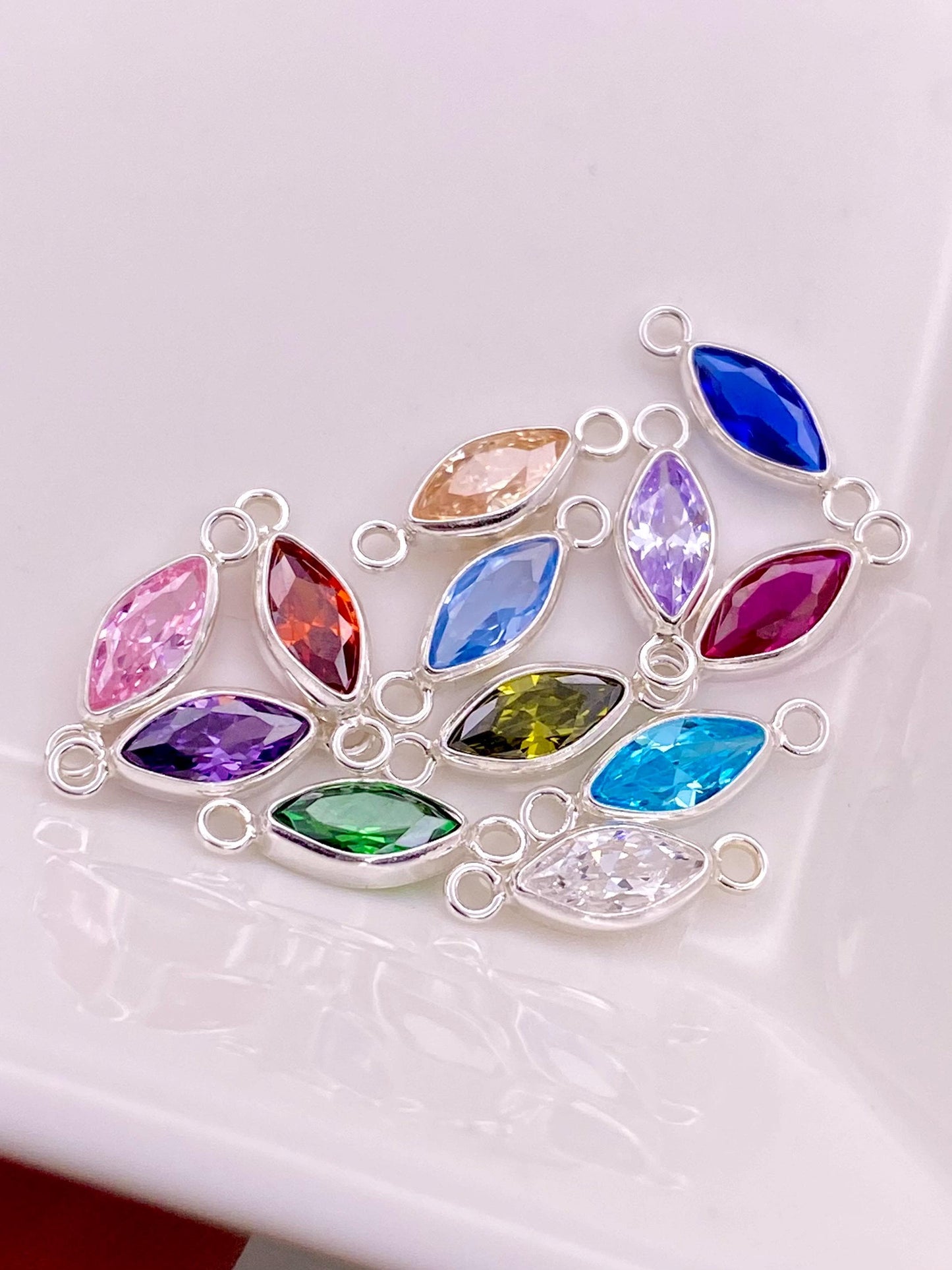 Marquise Birthstone Connectors - 5 pack - B34