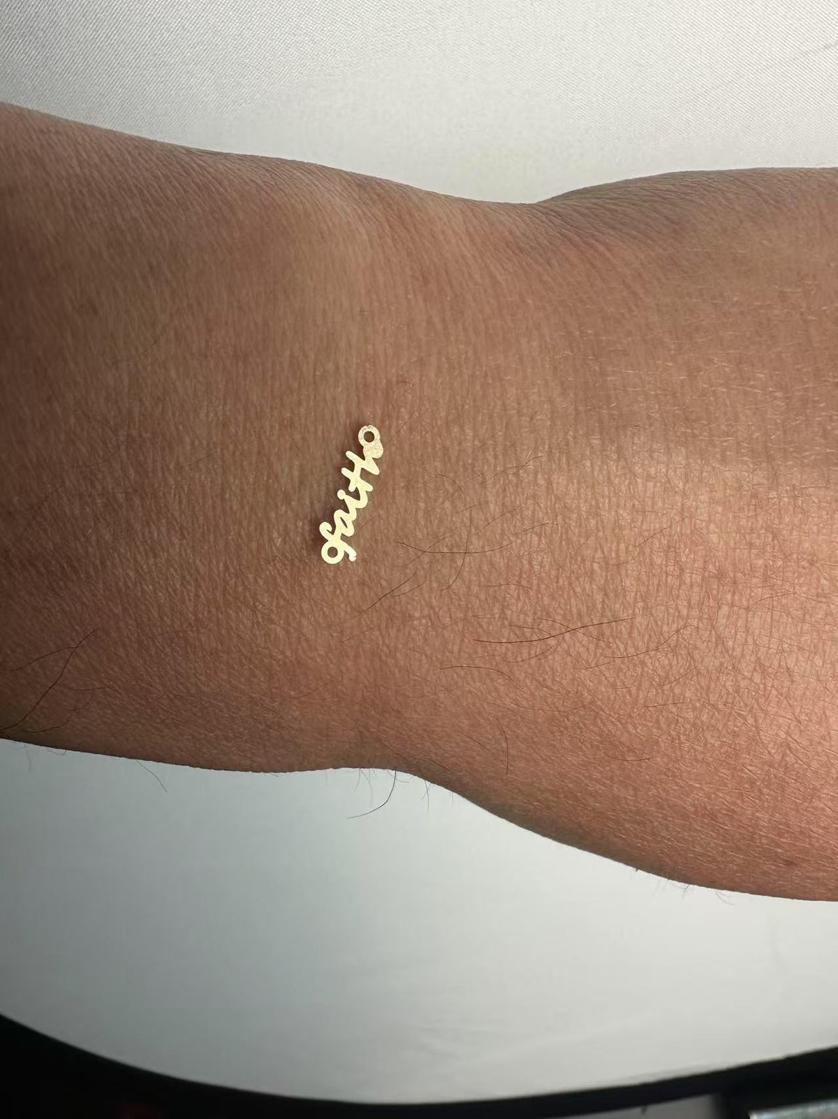 Faith Permanent Jewelry Connector - 14kt gold filled or Sterling Silver - Made in the USA