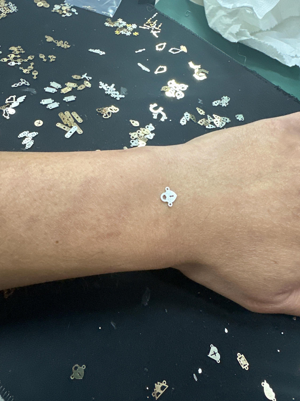 Heart Key Lock Permanent Jewelry Connector- Intricate Detail - 14kt gold filled or Sterling Silver - Made in the USA - Custom