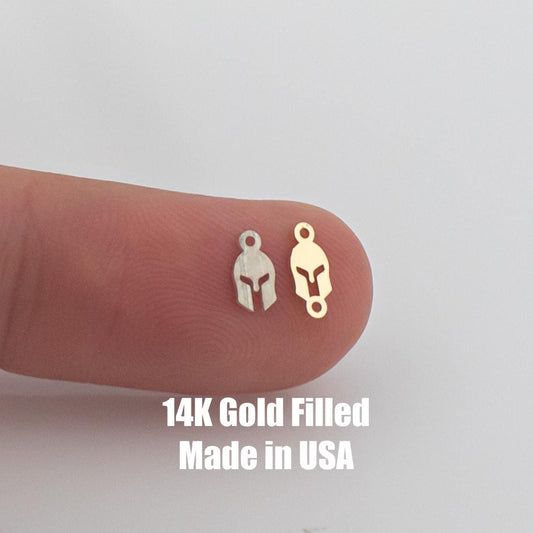 Spartan Helmet Permanent Jewelry Connector or Charm- Intricate Detail - 14kt gold filled or Sterling Silver - Made in the USA - Custom