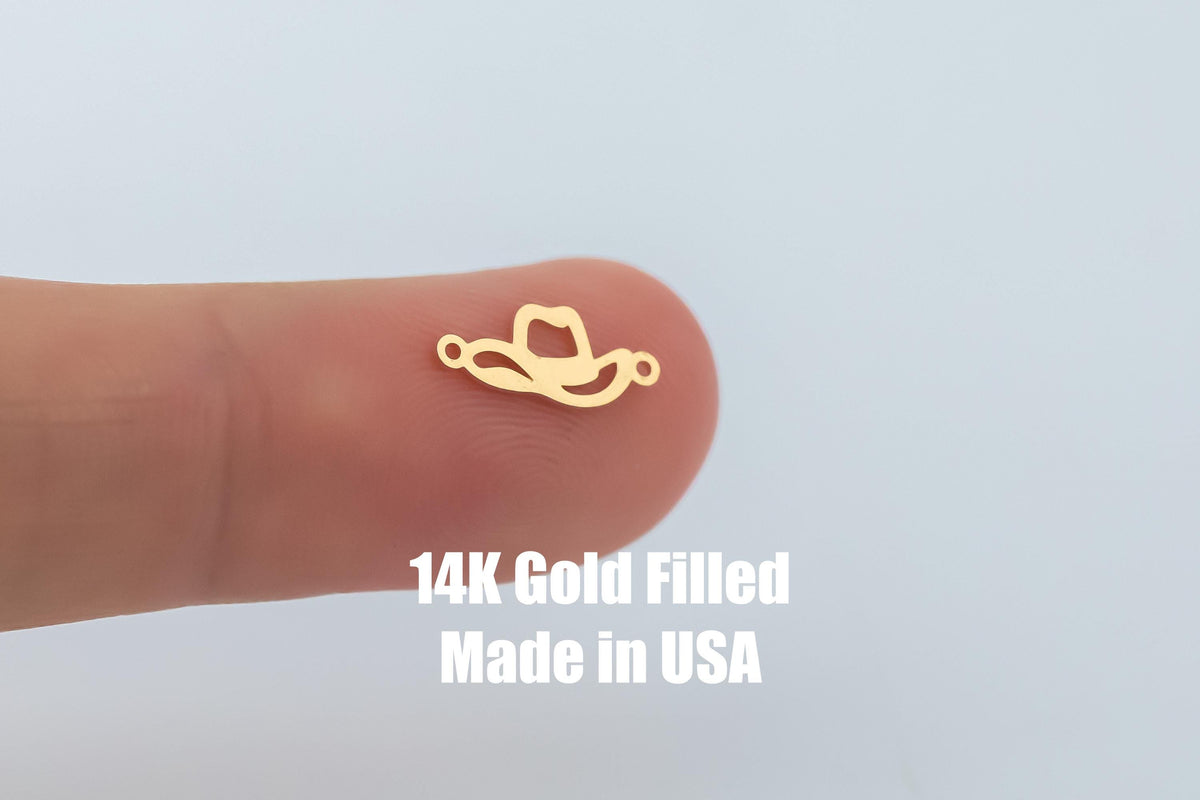 Cowboy Hat Permanent Jewelry Connector - 14kt gold filled or Sterling Silver - Made in the USA