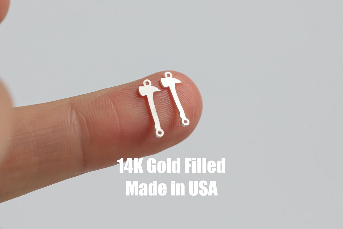 Fireman Axe Permanent Jewelry Connector or Charm- Intricate Detail - 14kt gold filled or Sterling Silver - Made in the USA - Custom
