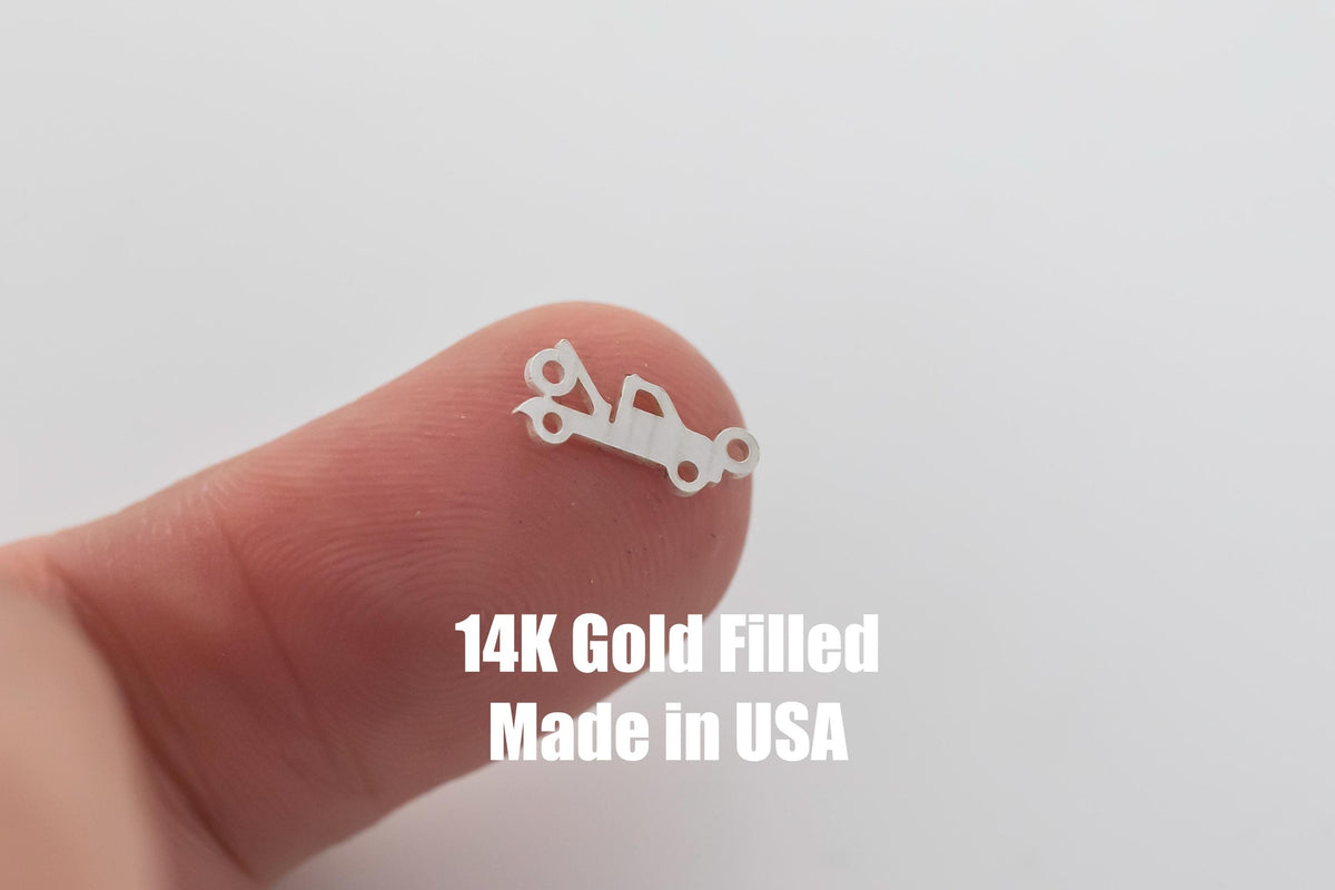 Tow Truck-  Permanent Jewelry Connector or Charm- - 14kt gold filled or Sterling Silver - Made in the USA - Custom