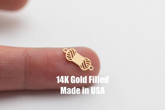 Yarn Crochet-  Permanent Jewelry Connector or Charm- - 14kt gold filled or Sterling Silver - Made in the USA - Custom