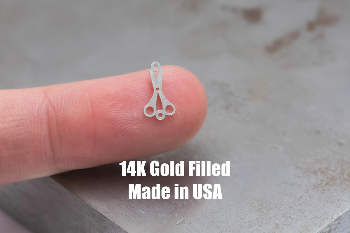 Scissors Connector - 14Kt Gold Filled Sterling Silver - Connectors - Permanent Jewelry Supply