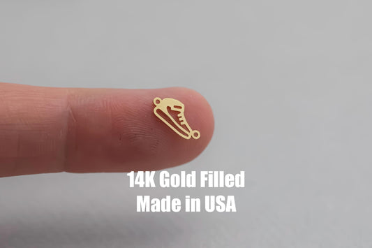 Sneakers Shoes Connector -  Permanent Jewelry Connector or Charm- - 14kt gold filled or Sterling Silver - Made in the USA - Custom