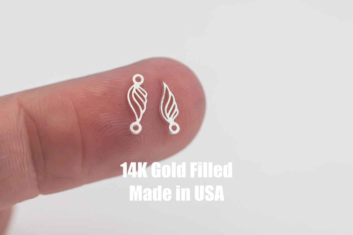 Angel Wing - Permanent Jewelry Connector 14kt Gold Filled Sterling Silver Angel Wings Made from Scratch in USA