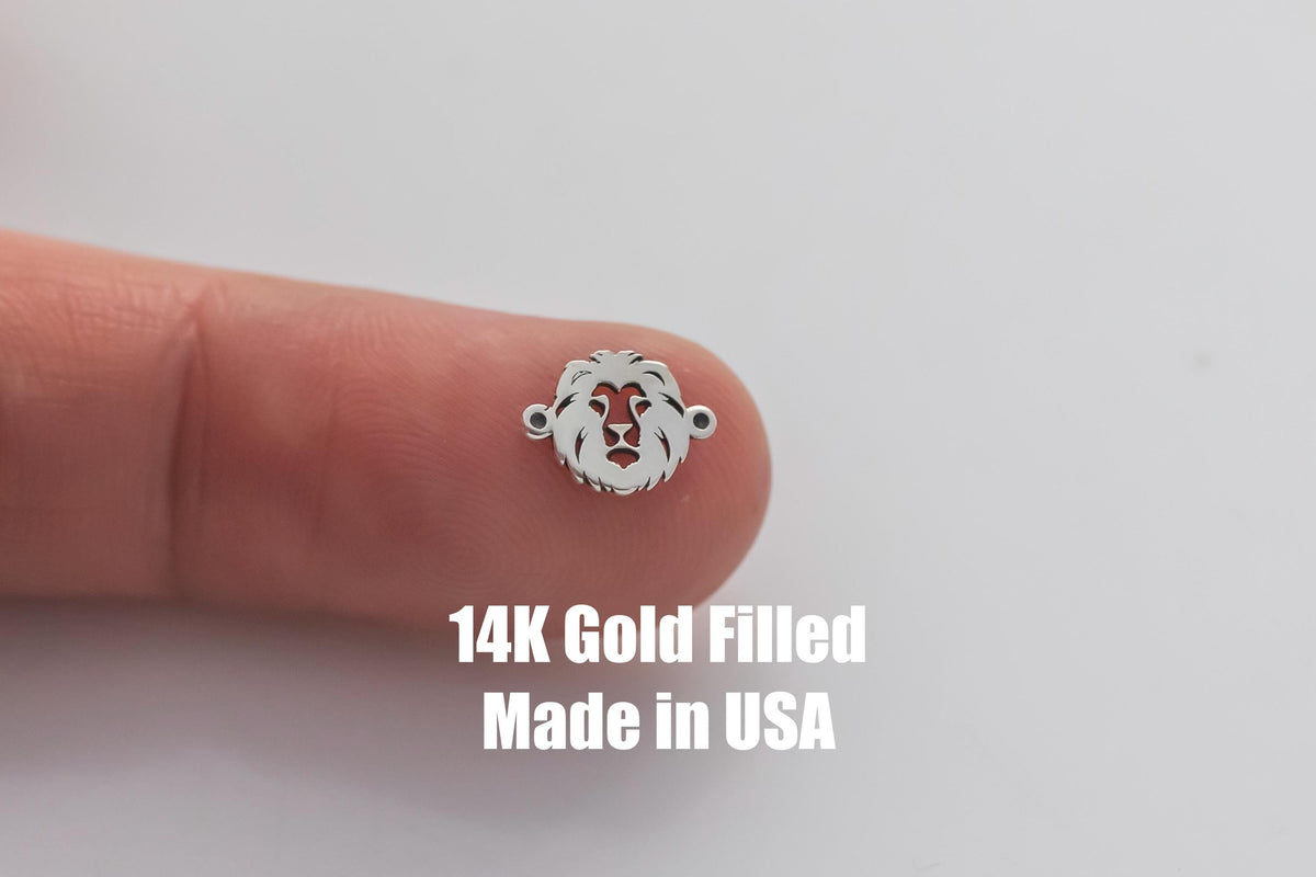 Lion-  Permanent Jewelry Connector or Charm- - 14kt gold filled or Sterling Silver - Made in the USA - Custom