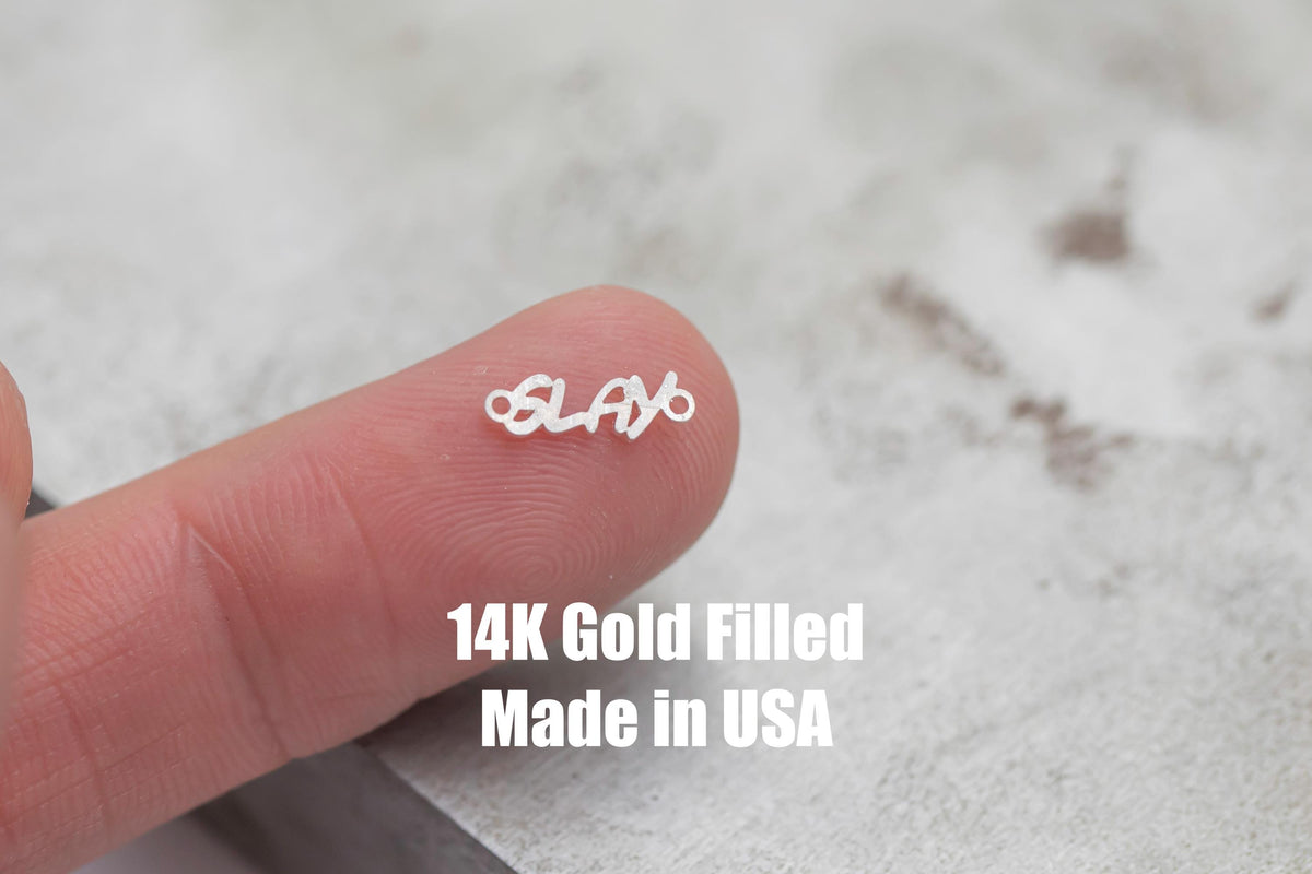 Slay Permanent Jewelry Connector-4x11mm - 14kt gold filled or Sterling Silver - Made in the USA