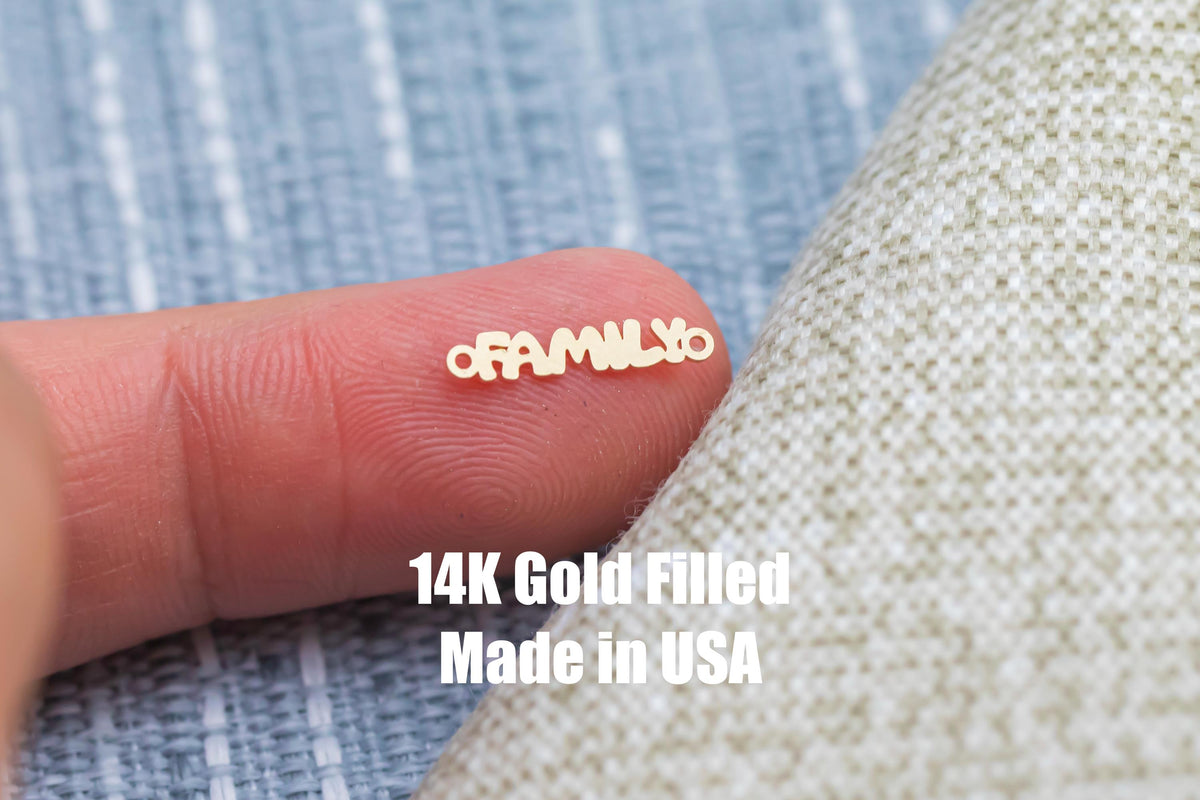 Family -  Permanent Jewelry Connector or Charm- - 14kt gold filled or Sterling Silver - Made in the USA - Custom