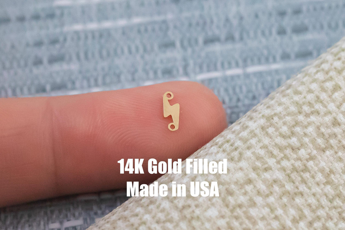 Lightning Mini Connector - Tiny 14Kt Gold Filled or Sterling Silver Connectors- for Bracelet or Necklace - Permanent Jewelry Supply