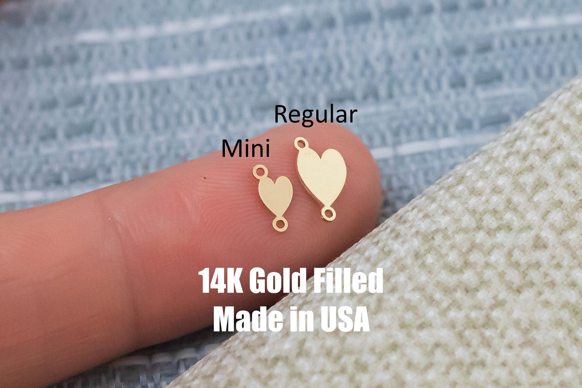 Heart Side Ways Connector - Tiny 14Kt Gold Filled or Sterling Silver Connectors- for Bracelet or Necklace - Permanent Jewelry Supply