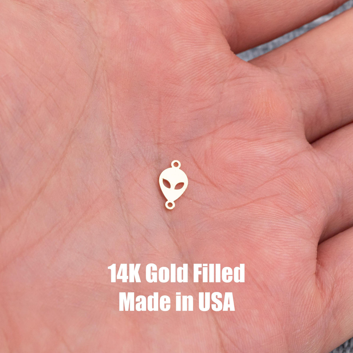 Alien Head Connector - Tiny 14Kt Gold Filled or Sterling Silver Connectors- for Bracelet or Necklace - Permanent Jewelry Supply