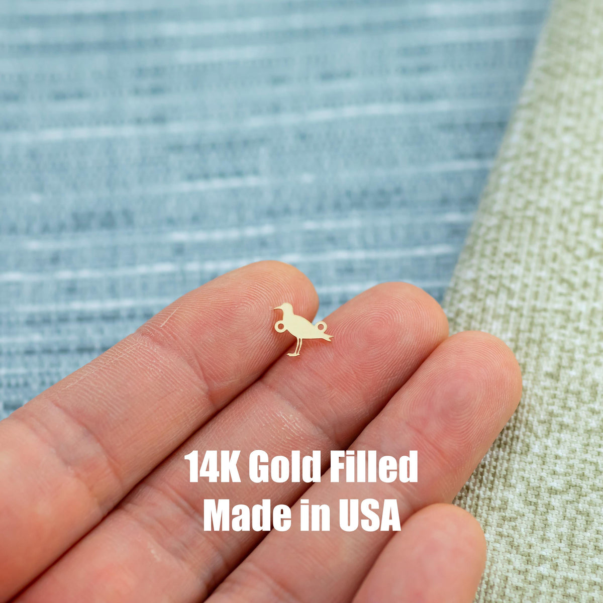 Seagull Sea Gull Bird Connector Permanent Jewelry Connector- Intricate Detail - 14kt gold filled or Sterling Silver - Made in the USA