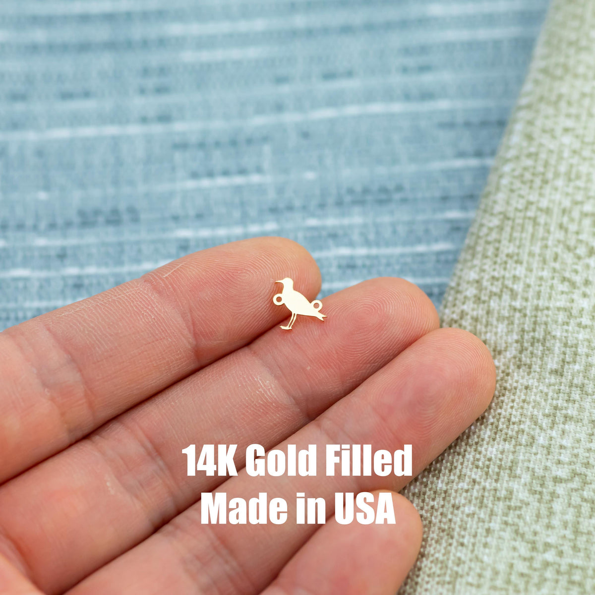 Seagull Sea Gull Bird Connector Permanent Jewelry Connector- Intricate Detail - 14kt gold filled or Sterling Silver - Made in the USA