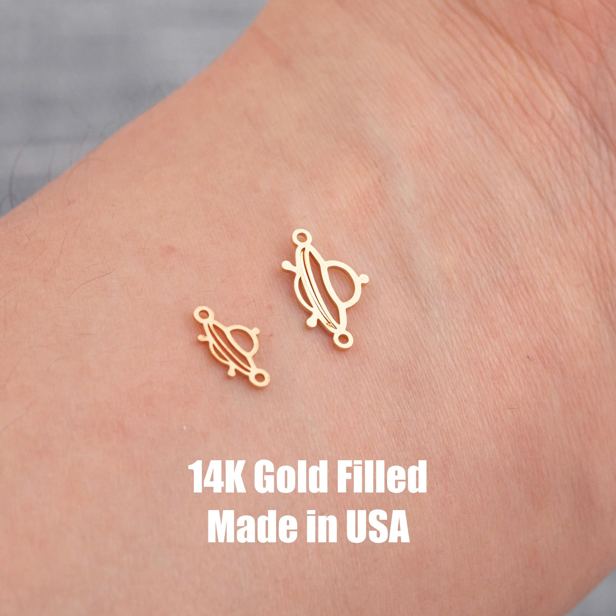 Space Ship UFO Connector - Tiny 14Kt Gold Filled or Sterling Silver Connectors- for Bracelet or Necklace - Permanent Jewelry Supply