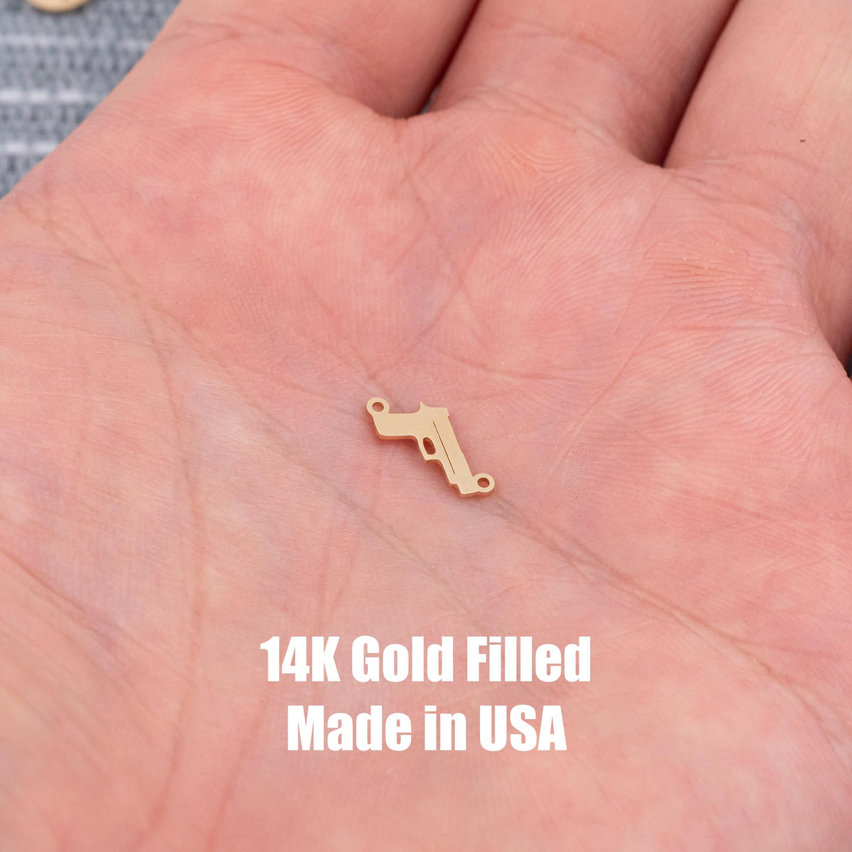 Gun connector - sterling silver or gold filled- permanent jewelry word connectors- charm, pendant,