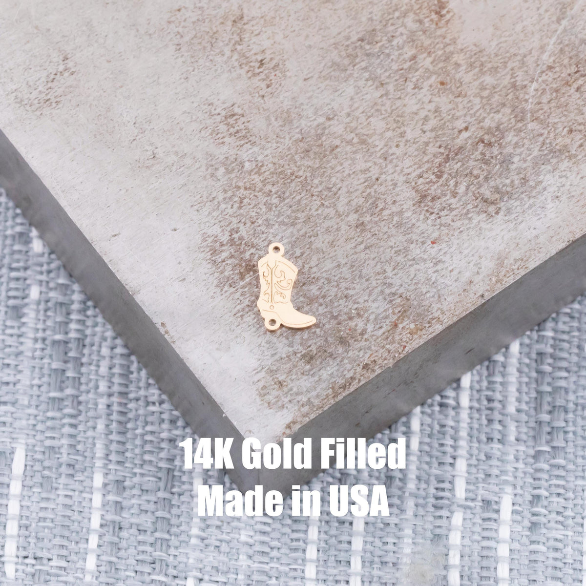 Fancy Cowgirl Cowboy Boots Connector - 14Kt Gold Filled or Sterling Silver- Boots Connectors - Bracelet or Necklace Permanent Jewelry Supply
