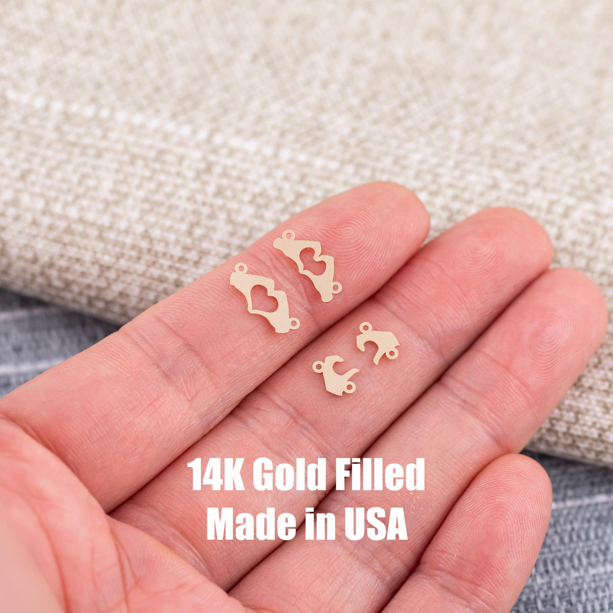 Heart Hands Love Connectors - 14Kt Gold Filled or Sterling Silver- Connectors - Bracelet or Necklace Permanent Jewelry Supply
