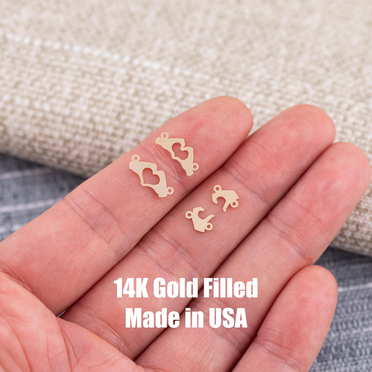 Heart Hands Love Connectors - 14Kt Gold Filled or Sterling Silver- Connectors - Bracelet or Necklace Permanent Jewelry Supply