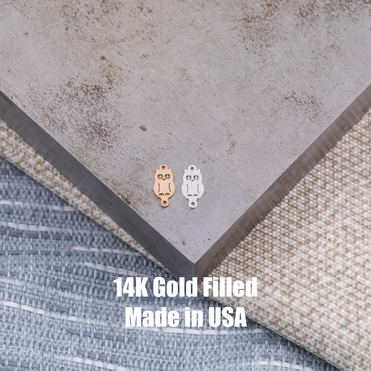 Owl Connector for Permanent Jewelry - 14Kt Gold Filled Sterling Silver - Permanent Jewelry Supply - Permanent Jewelry Connector Charms