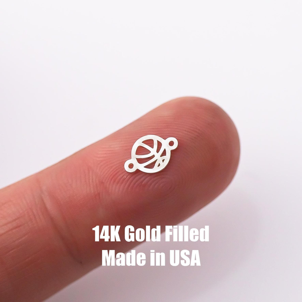 Basketball connector Permanent Jewelry Connector Charm 14k Gold Filled Sterling Silver Permanent Jewelry Supplies