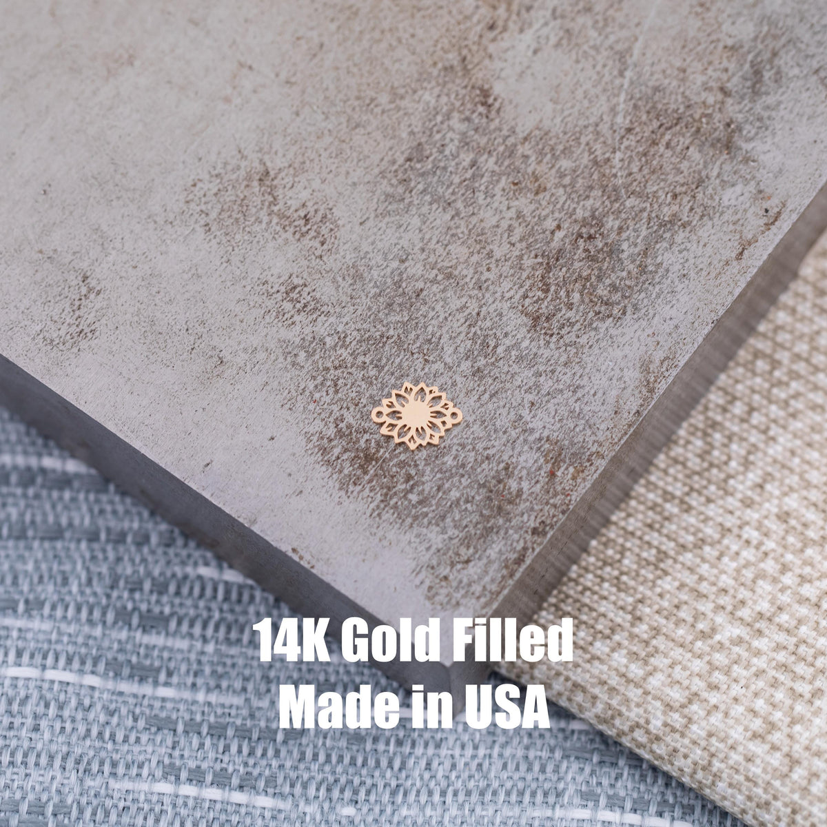 Sunflower Connector Intricate Details - Permanent Jewelry Connectors - 14kt gold filled or Sterling Silver - Made in the USA
