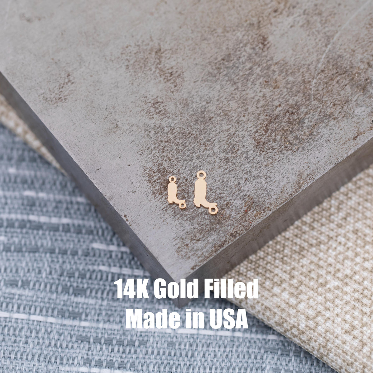 Cowboy Boots Connector - 14Kt Gold Filled or Sterling Silver- Boots Connectors - Bracelet or Necklace - Permanent Jewelry Supply